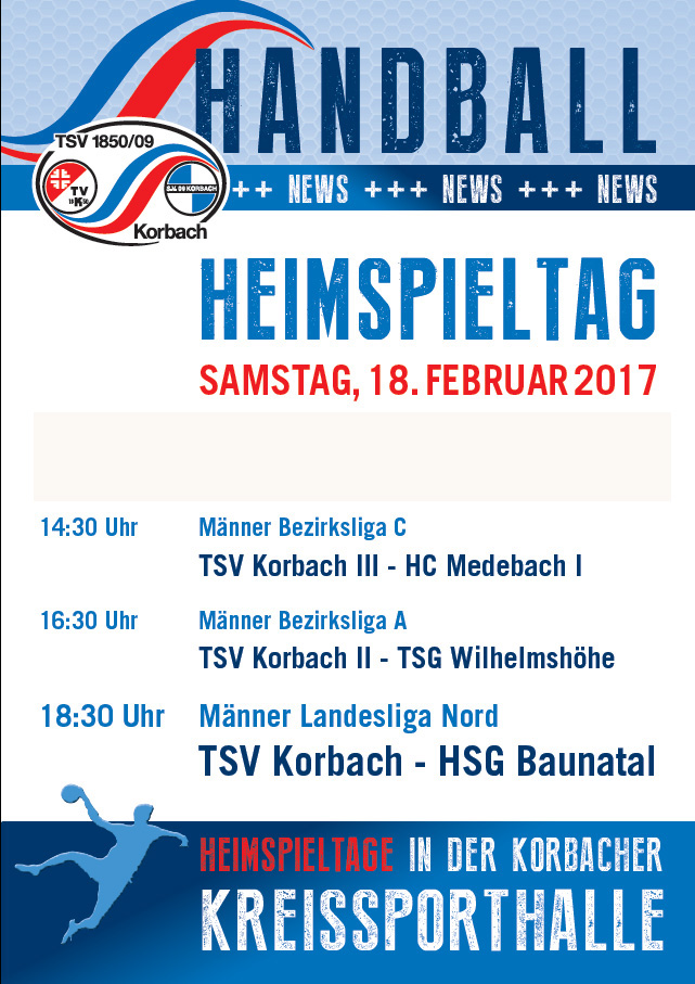 TSV Korbach Handball - Heimspiele in der Kreissporthalle